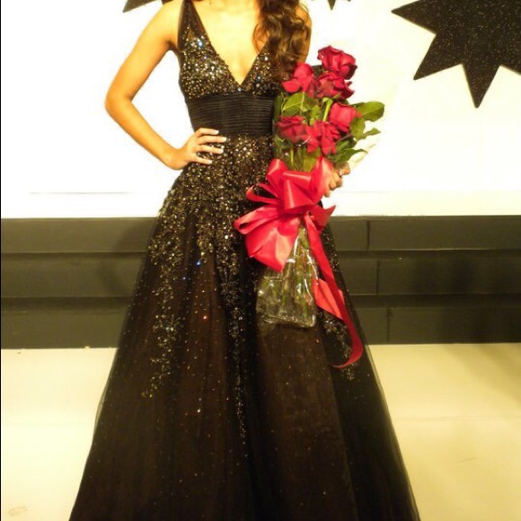 Rare Custom Jovani hand Swarovski crystal gown